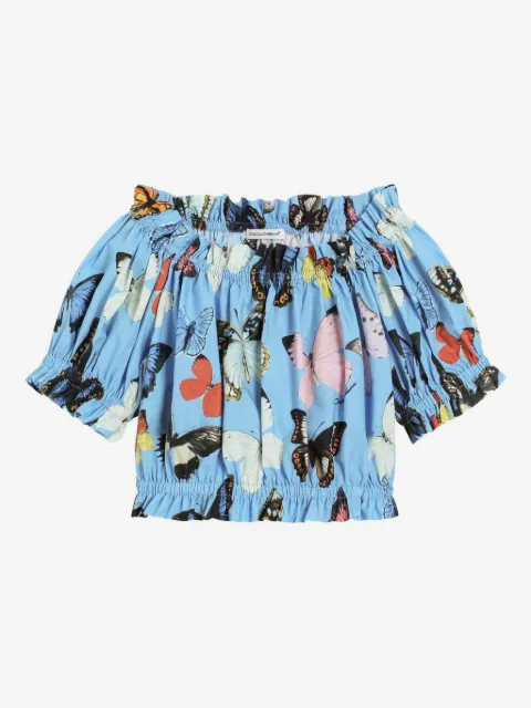 Dolce & Gabbana Kids butterfly-print blouse