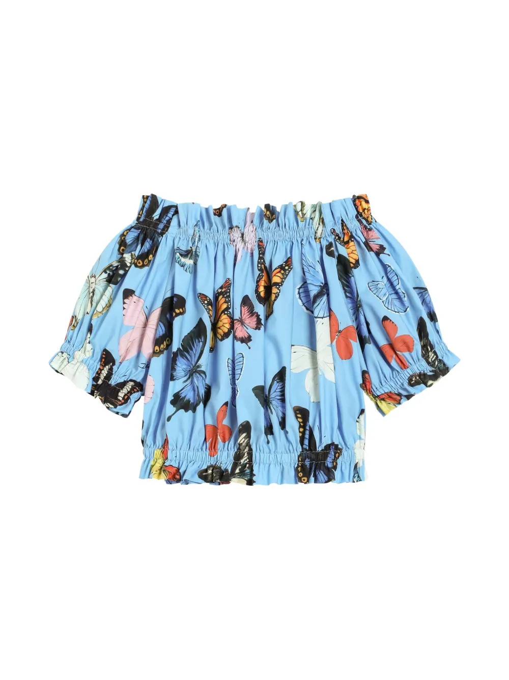 Dolce & Gabbana Kids butterfly-print blouse - Blauw