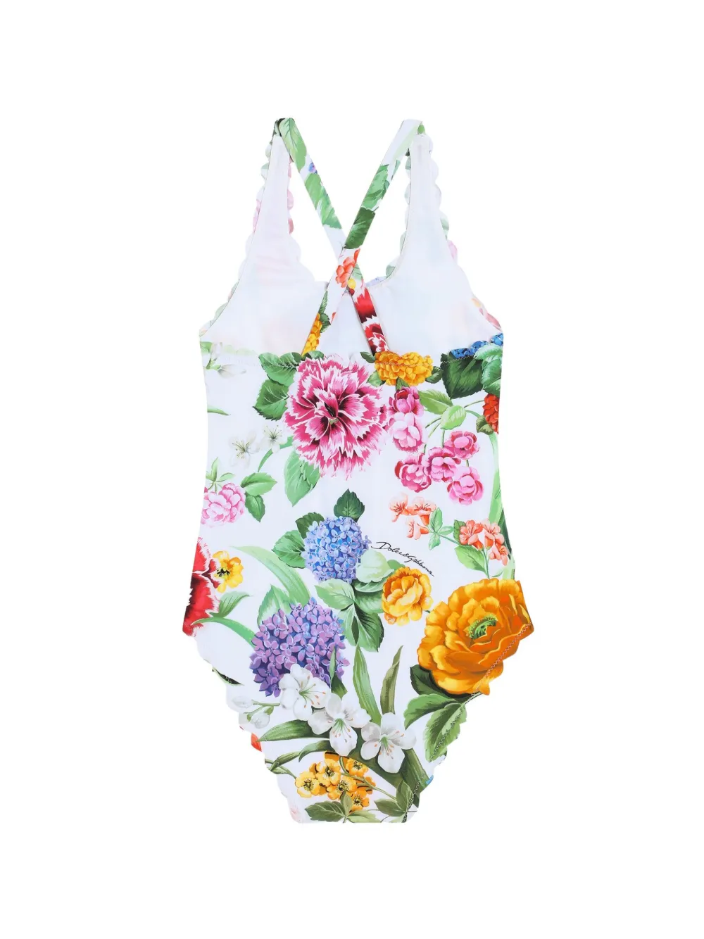 Dolce & Gabbana Kids Badpak met bloemenprint - Wit