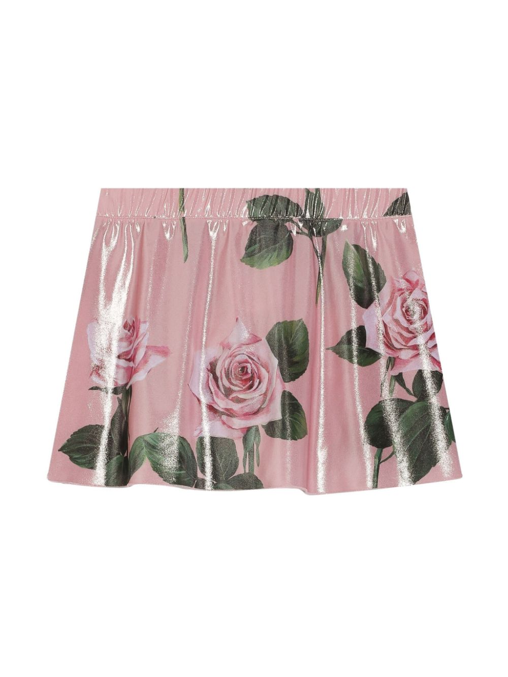 Dolce & Gabbana Kids floral-print skirt - Roze