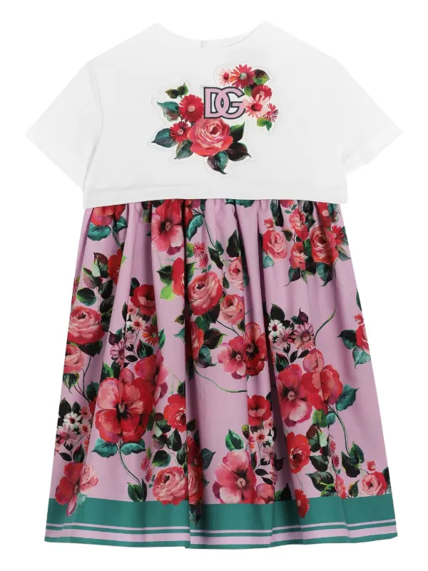 Dolce Gabbana Kids Abito Con Stampa a Fiori Bianco FARFETCH IT