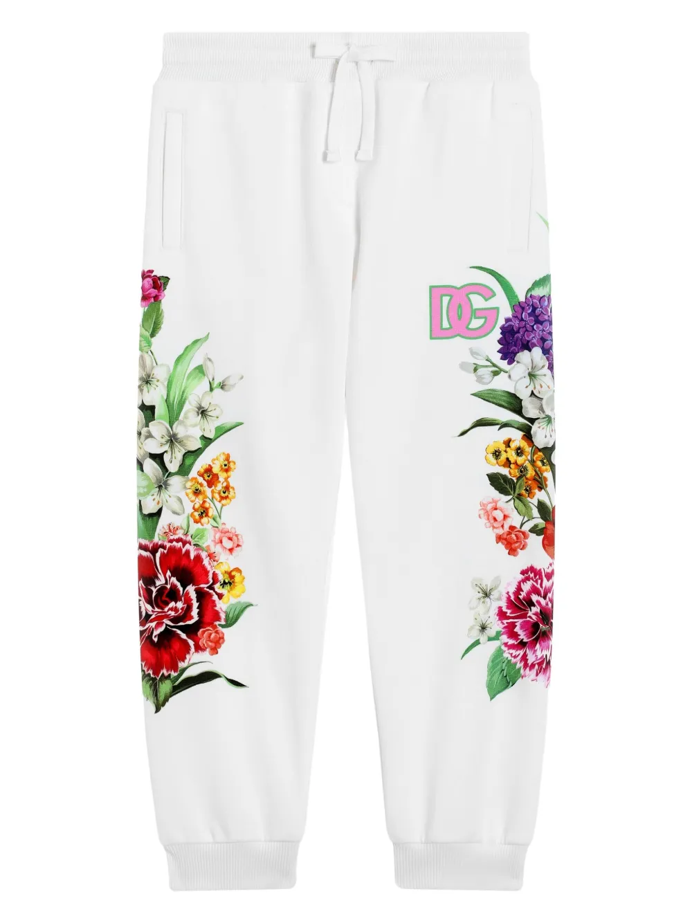 Dolce & Gabbana Kids Trainingsbroek met bloe print Wit