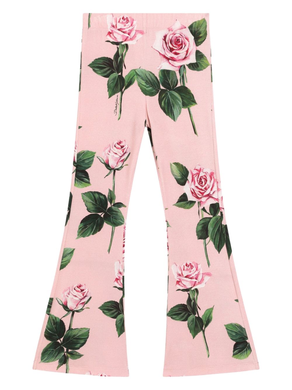 Dolce & Gabbana Kids Broek met bloe print Roze