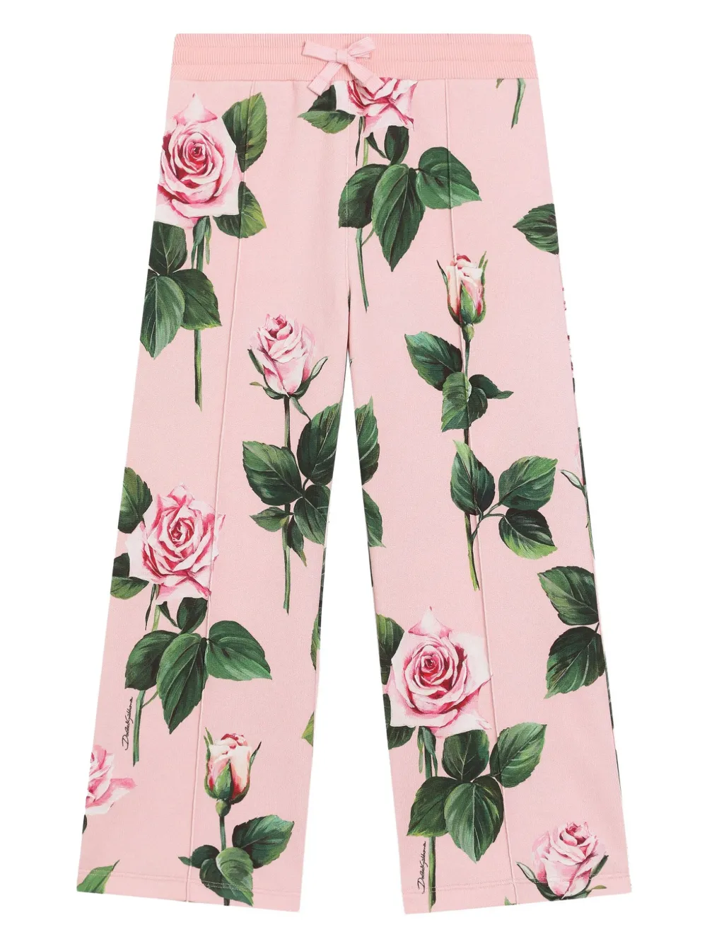 Dolce & Gabbana Kids Broek met bloe print Roze