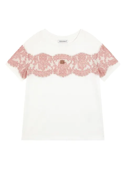 Dolce & Gabbana Kids lace-detail T-shirt
