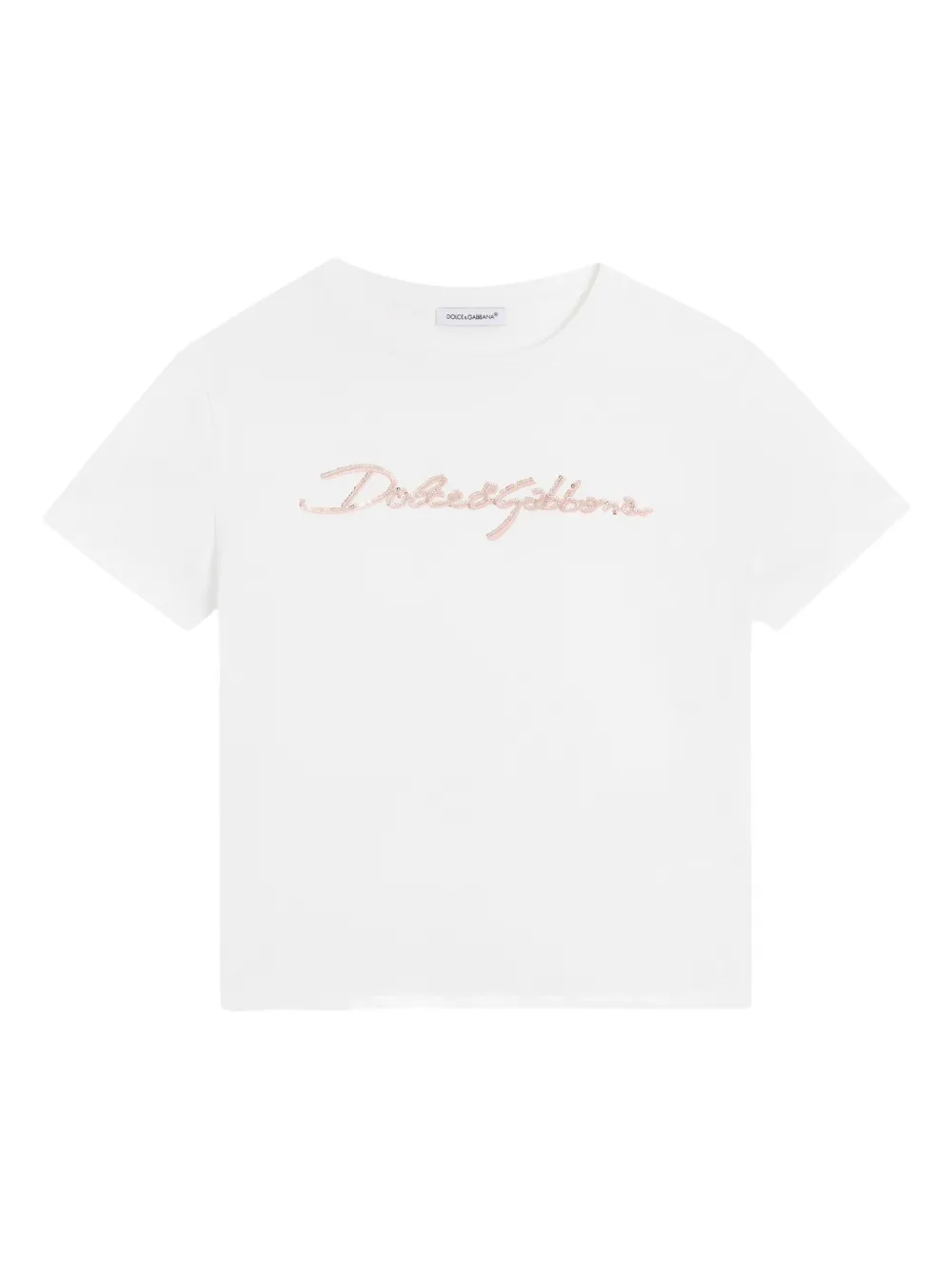 Dolce & Gabbana Kids T-shirt verfraaid met logo Wit