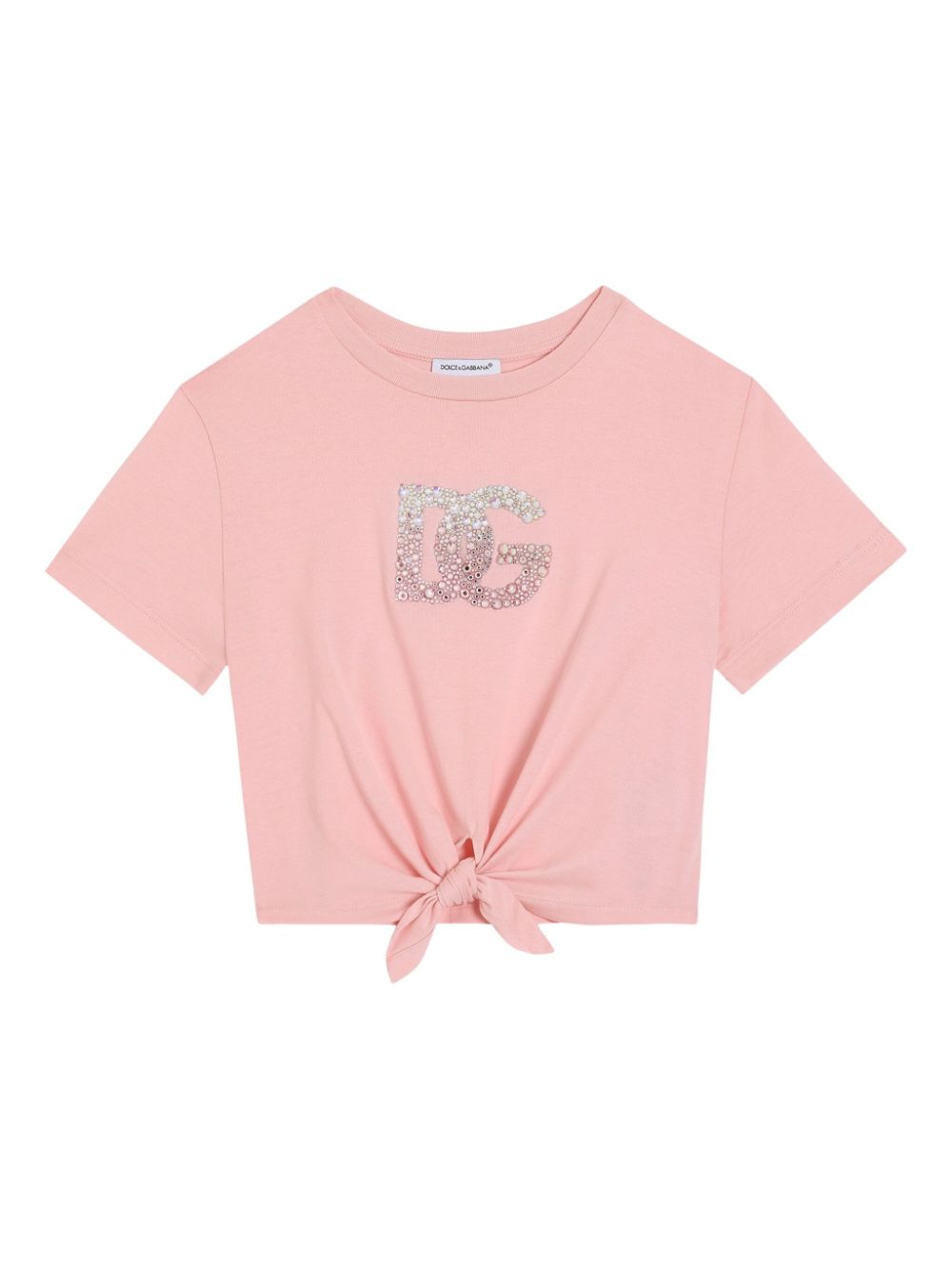 Dolce & Gabbana Kids tied T-shirt - Pink