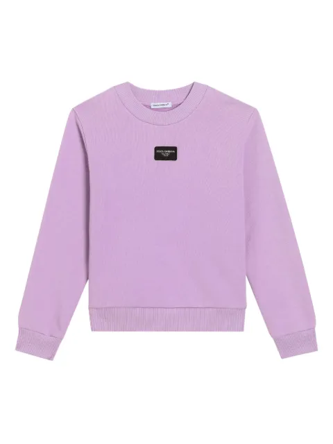 Dolce & Gabbana Kids 로고 태그 저지 스웨트셔츠