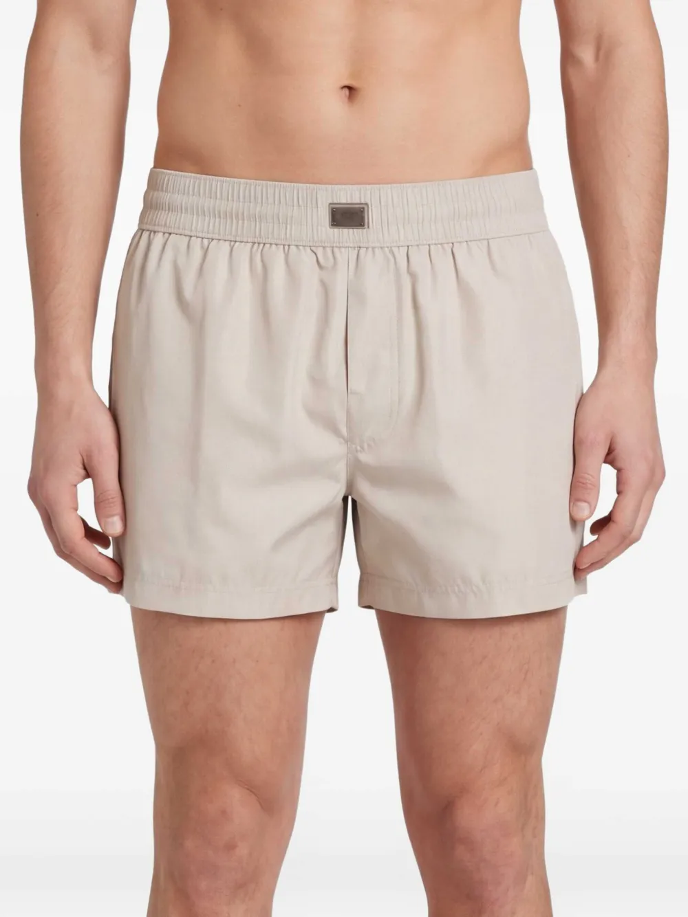 Dolce & Gabbana Zwembroek met logoplakkaat Beige