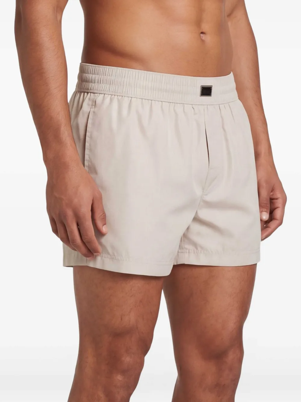 Dolce & Gabbana Zwembroek met logoplakkaat Beige