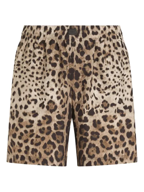 Dolce & Gabbana leopard-print swim shorts