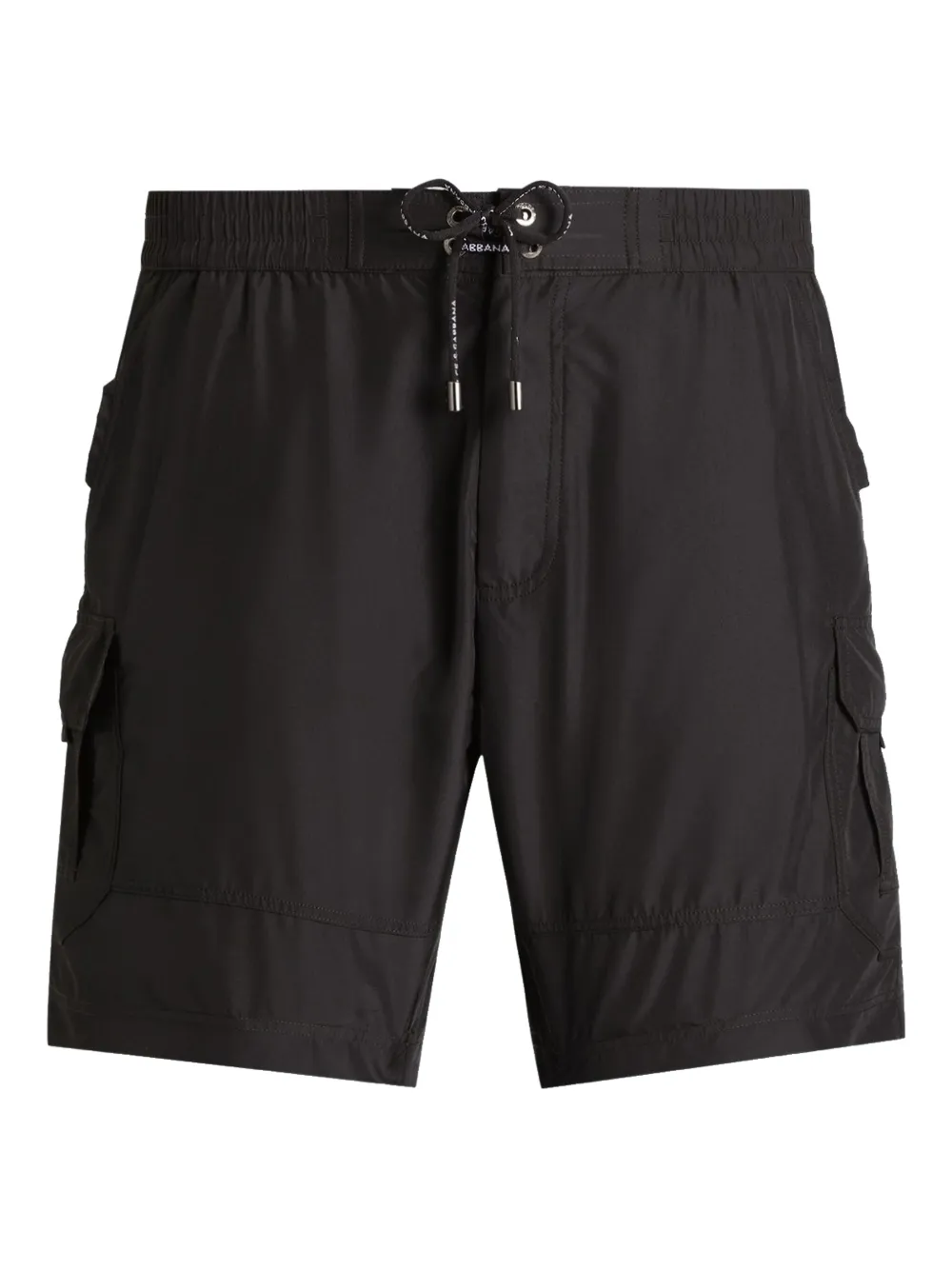 Dolce & Gabbana タグディテール トランクス水着 - ブラック Dolce & Gabbana タグディテール トランクス水着 - ブラック