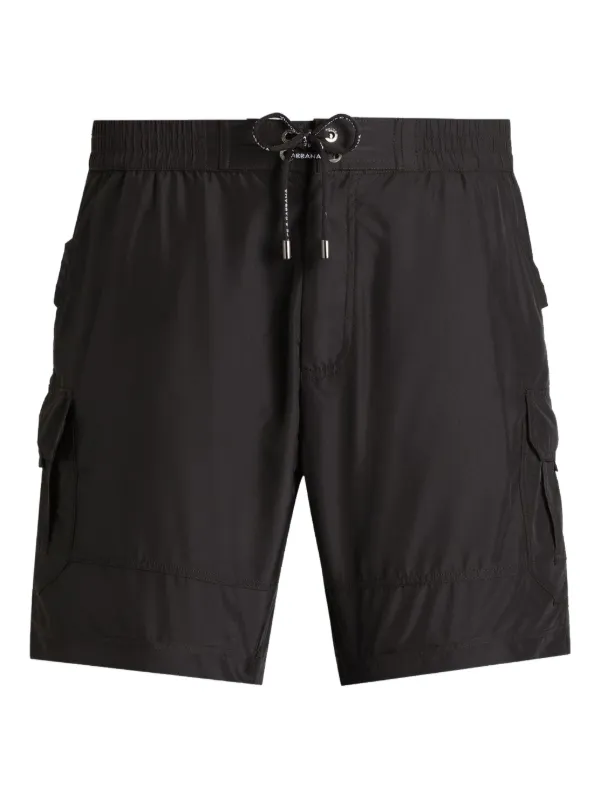 Dolce & Gabbana Tag-detail Swim Shorts in Black