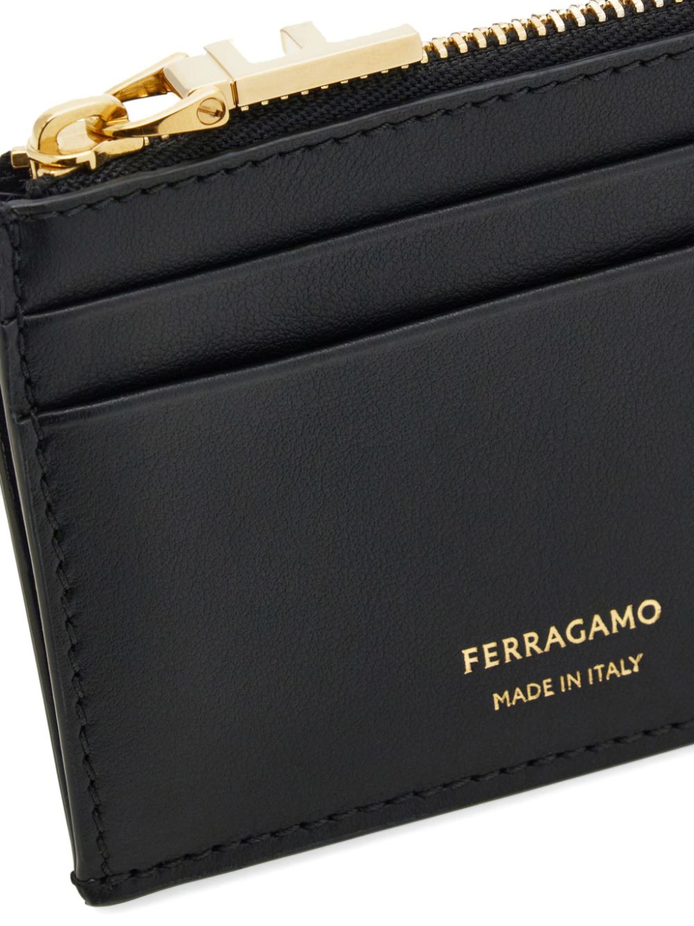 Ferragamo Leren pasjeshouder Zwart