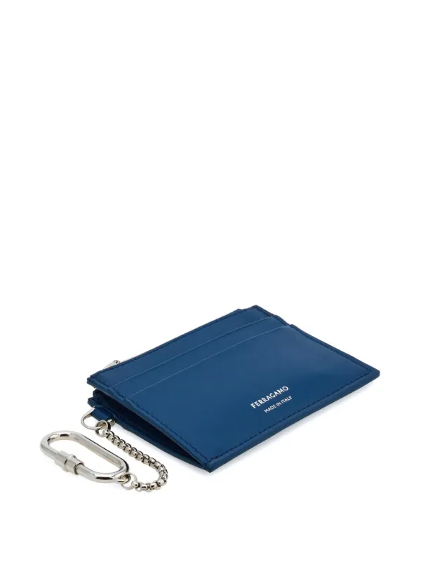 関税込【Ferragamo】ロゴスタンプ ジップ カードホルダー ブルー Ferragamo logo-stamp Cardholder | Blue | FARFETCH BH