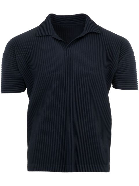 Issey Miyake pleated polo shirt 