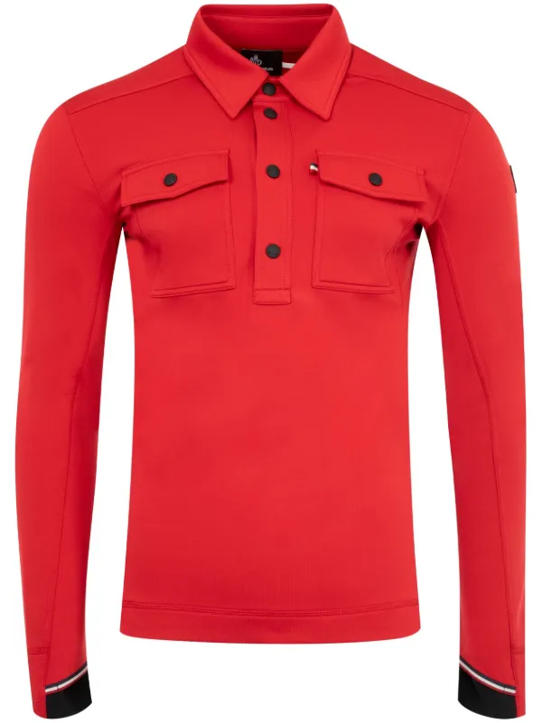 Red long sleeve moncler polo new arrivals