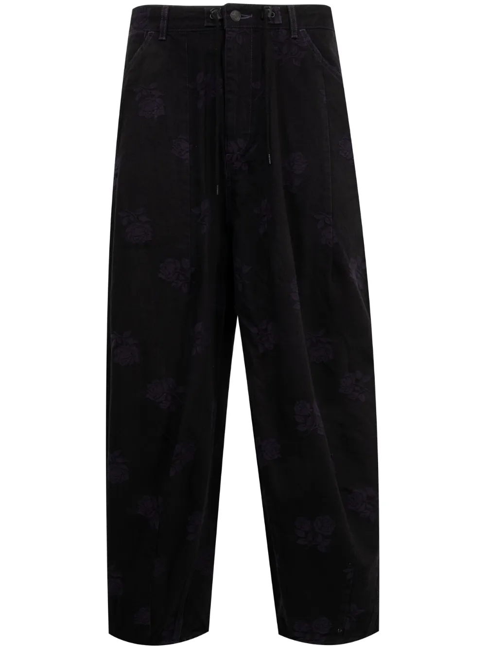 Needles Broek met jacquard Zwart