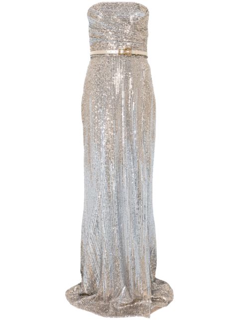 Elie Saab strapless sequinned dress