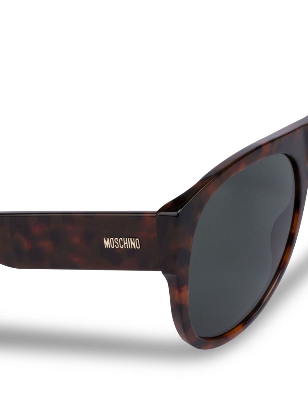 Shop Moschino Eyewear Pilot-frame Sunglasses In 褐色