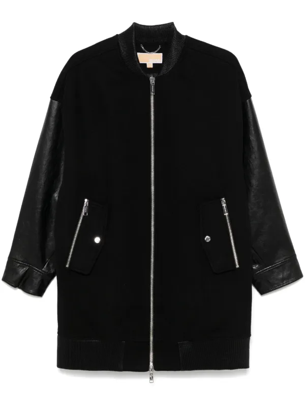 Michael Kors Mixed Media Coat Black FARFETCH UK