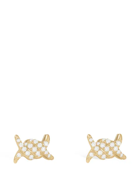 Djula petites boucles d'oreilles Barbelé à diamants