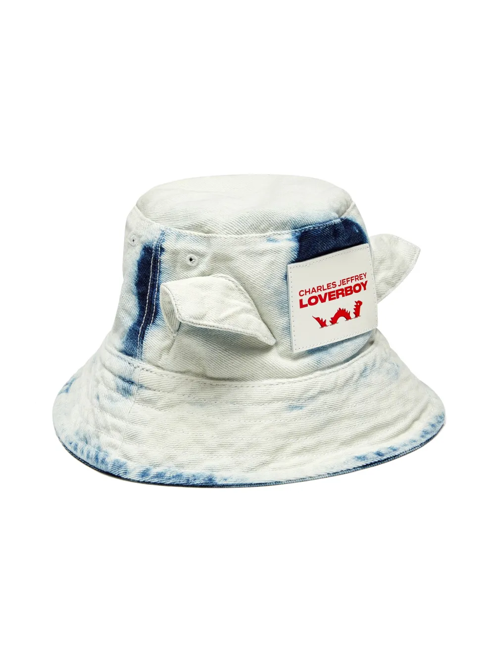Charles Jeffrey Loverboy Ear-flaps Denim Bucket Hat In White