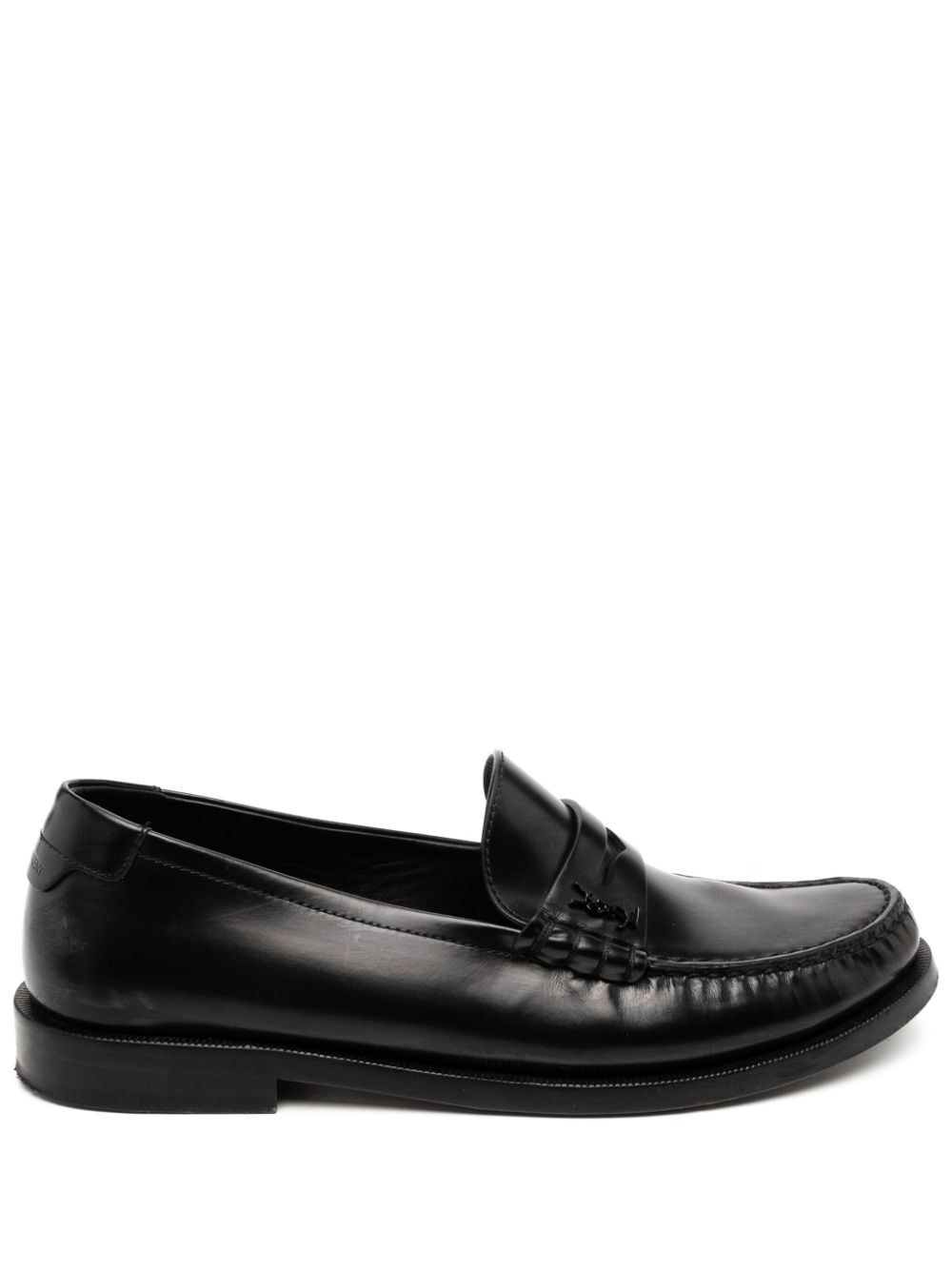 monogram plaque loafers