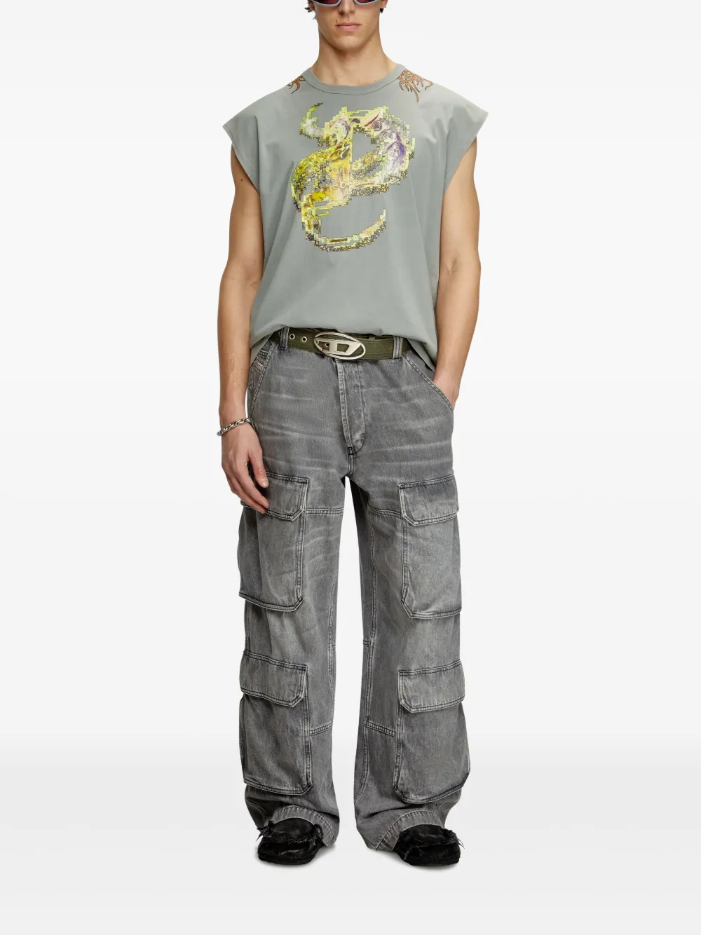 Diesel T-Boxt-Sl-R1 tank top - Grijs