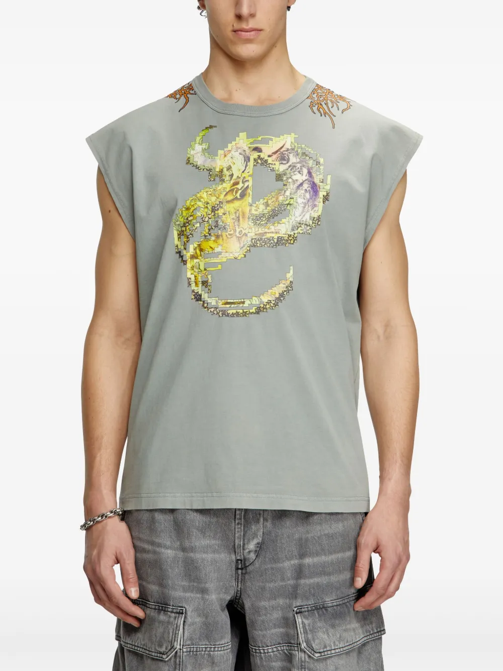 Diesel T-Boxt-Sl-R1 Tank Top | Grey | FARFETCH