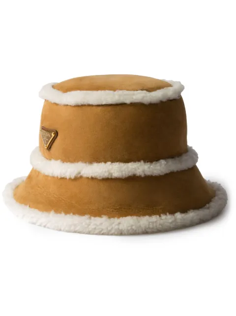 Prada suede shearling bucket hat