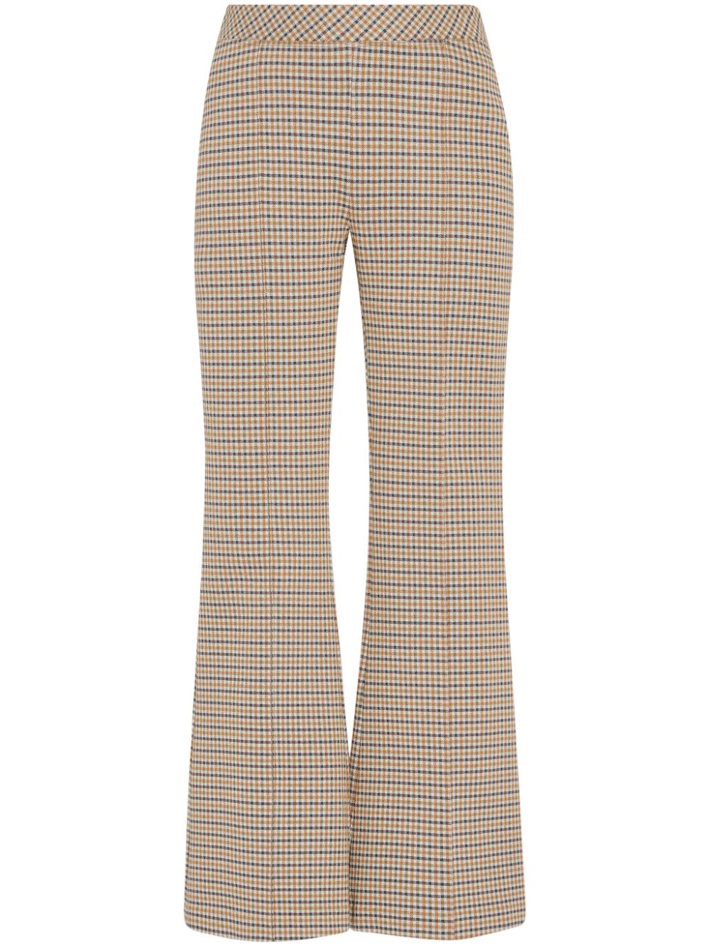 check-pattern trousers