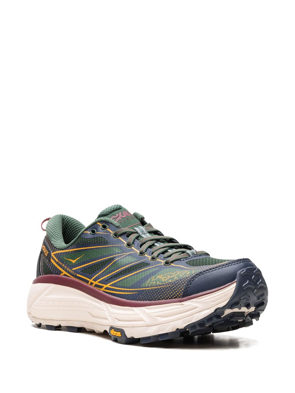 HOKA Mafate Speed 2 "Mountain View - Darg Green/Maroon/Yellow" sneakers - Groen