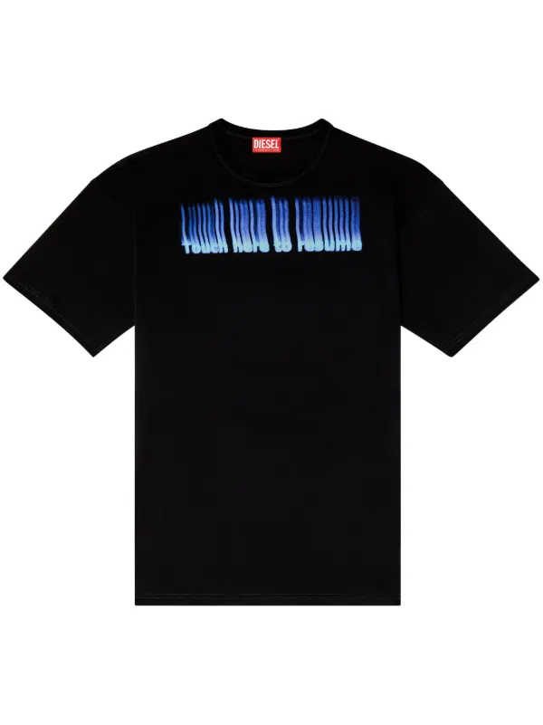 Men's T-shirt with embossed Oval D | Black | Diesel