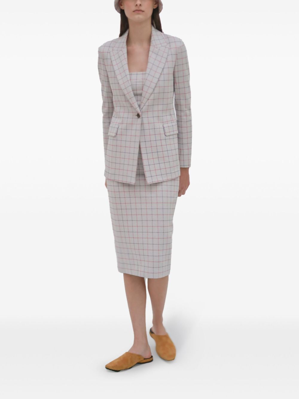 Rosetta Getty Geruite blazer - Beige