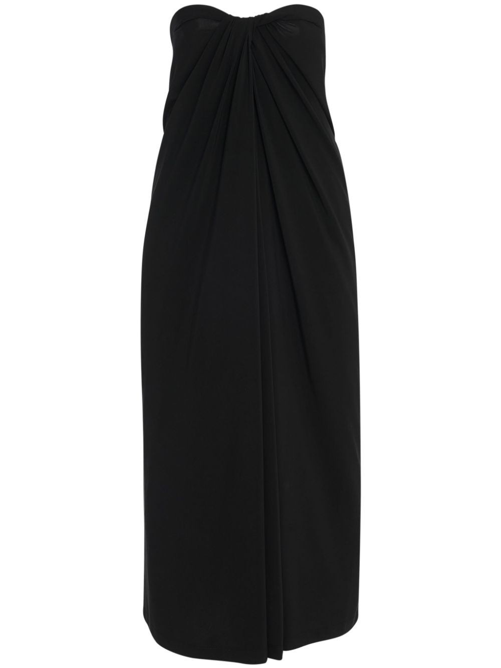 twist strapless maxi dress