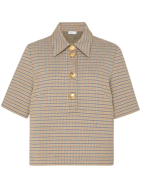 Rosetta Getty playera tipo polo con motivo de cuadros