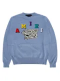 AMIRI KIDS logo-jacquard sweater - Blue