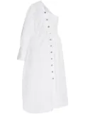 Rosetta Getty asymmetric one-shoulder midi shirt dress - White