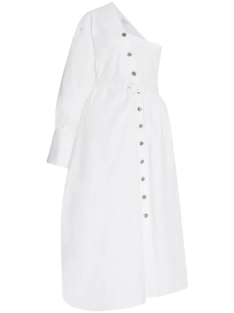Rosetta Getty vestido camisero midi con diseño asimétrico