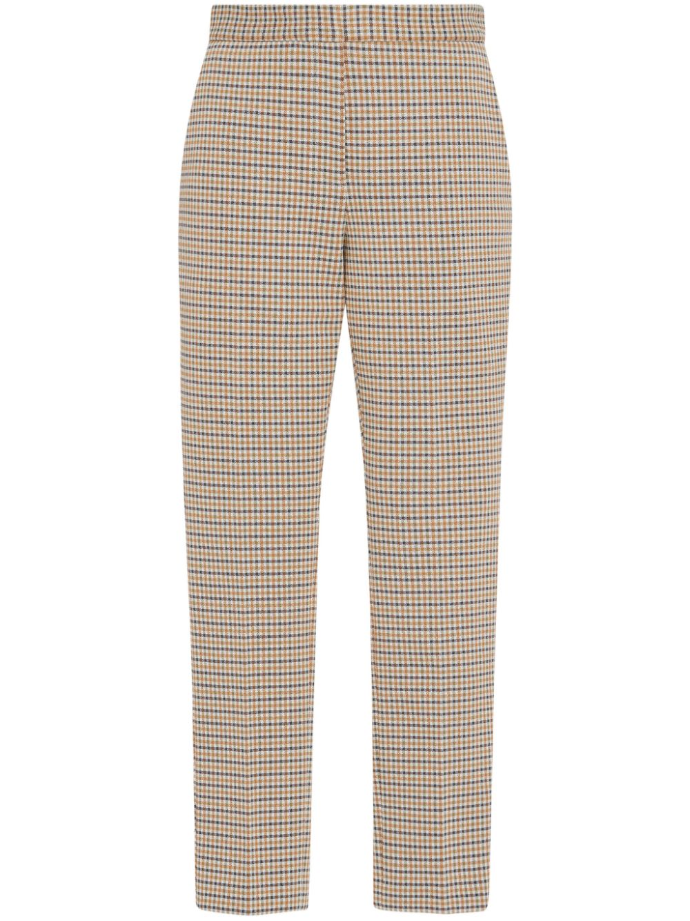 check-pattern trousers