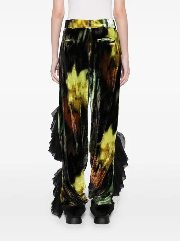 COLLINA STRADA ベロアパンツ Mサイズ Collina Strada ベルベット パンツ | グリーン | FARFETCH JP