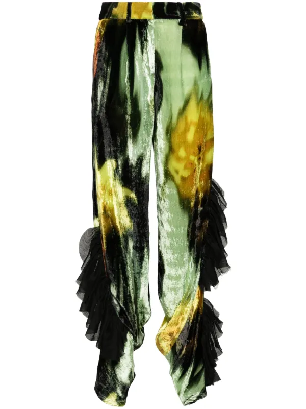 Collina Strada ベルベット パンツ | グリーン | FARFETCH JP