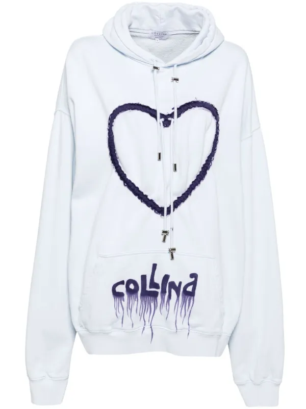 Collina Strada ネイビー ハート パーカー Collina Strada ハート パーカー | ブルー | FARFETCH JP