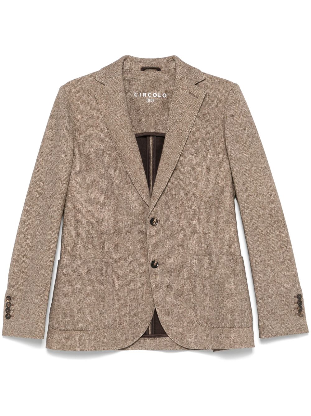 Circolo 1901 Herringbone Blazer In Brown