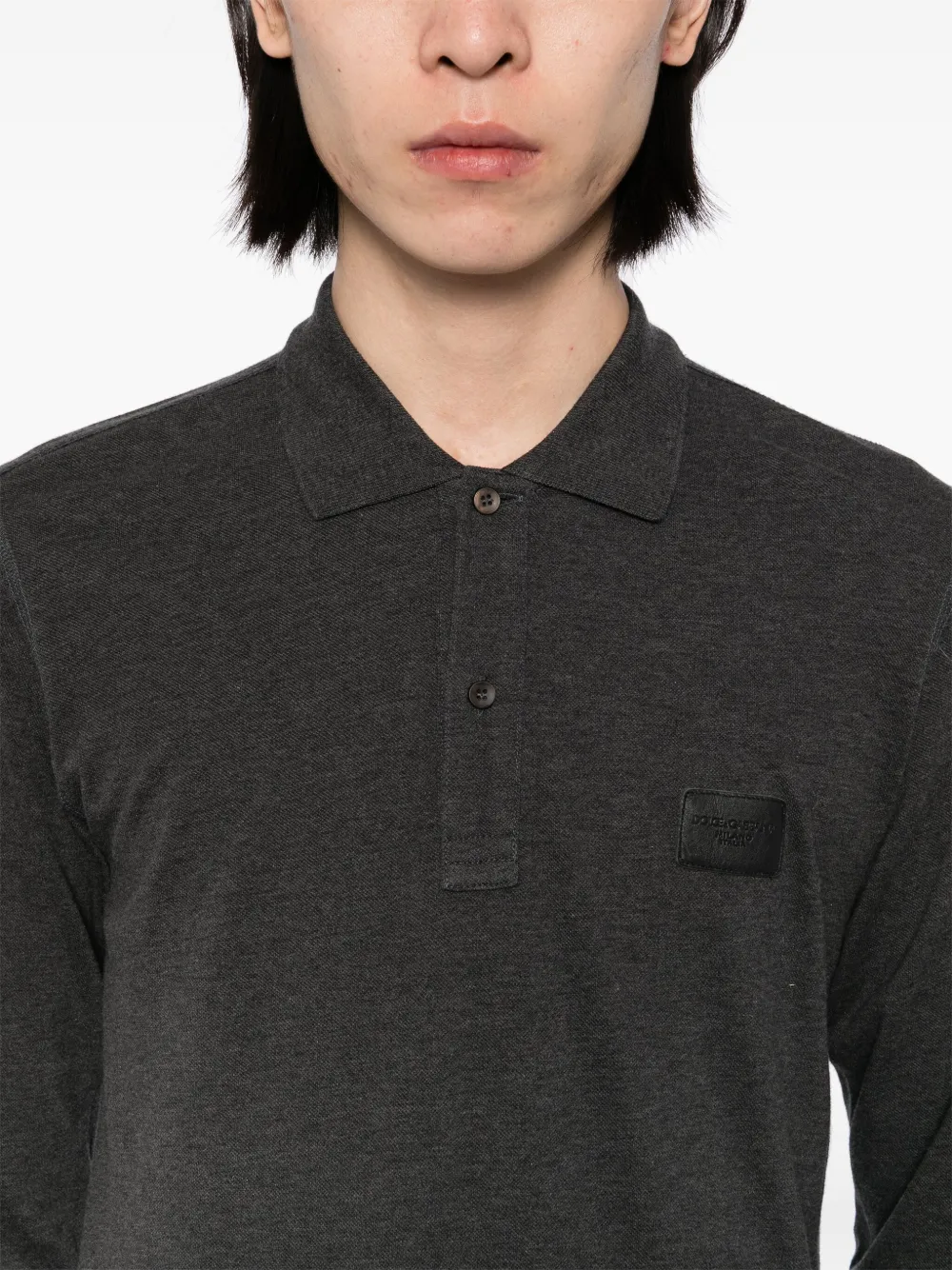 Dolce & Gabbana Poloshirt met logopatch Grijs