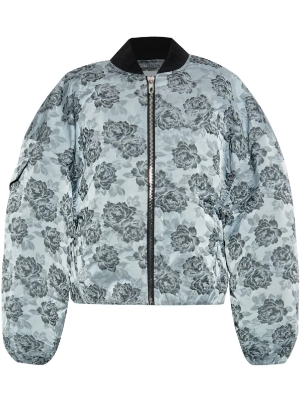 【GANNI】ボタニカル柄 ジャカード ボンバージャケット GANNI (ガニー)】BOTANICAL JACQUARD BOMBER JACKET (ジャケット