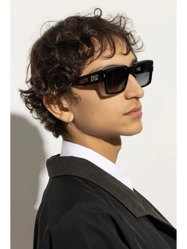 DSQUARED2 EYEWEAR スクエアフレーム サングラス | ブラック | FARFETCH JP