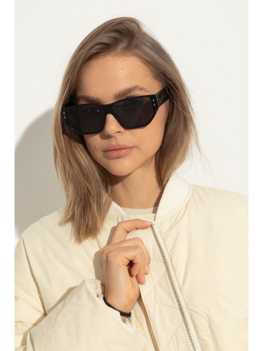 Isabel Marant Eyewear Zonnebril met geometrisch montuur - Zwart