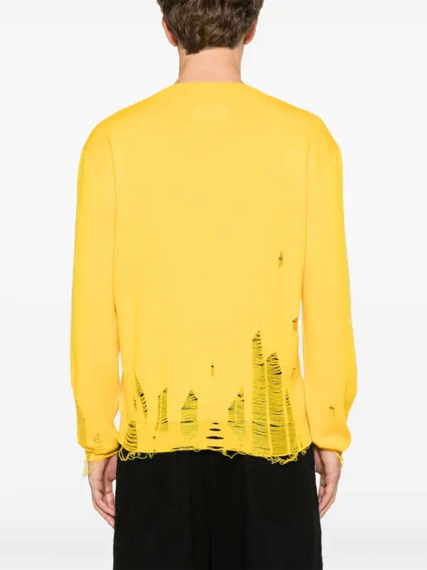 MM6 Maison Margiela イエローチュニック MM6 Maison Margiela ダメージ プルオーバー | イエロー